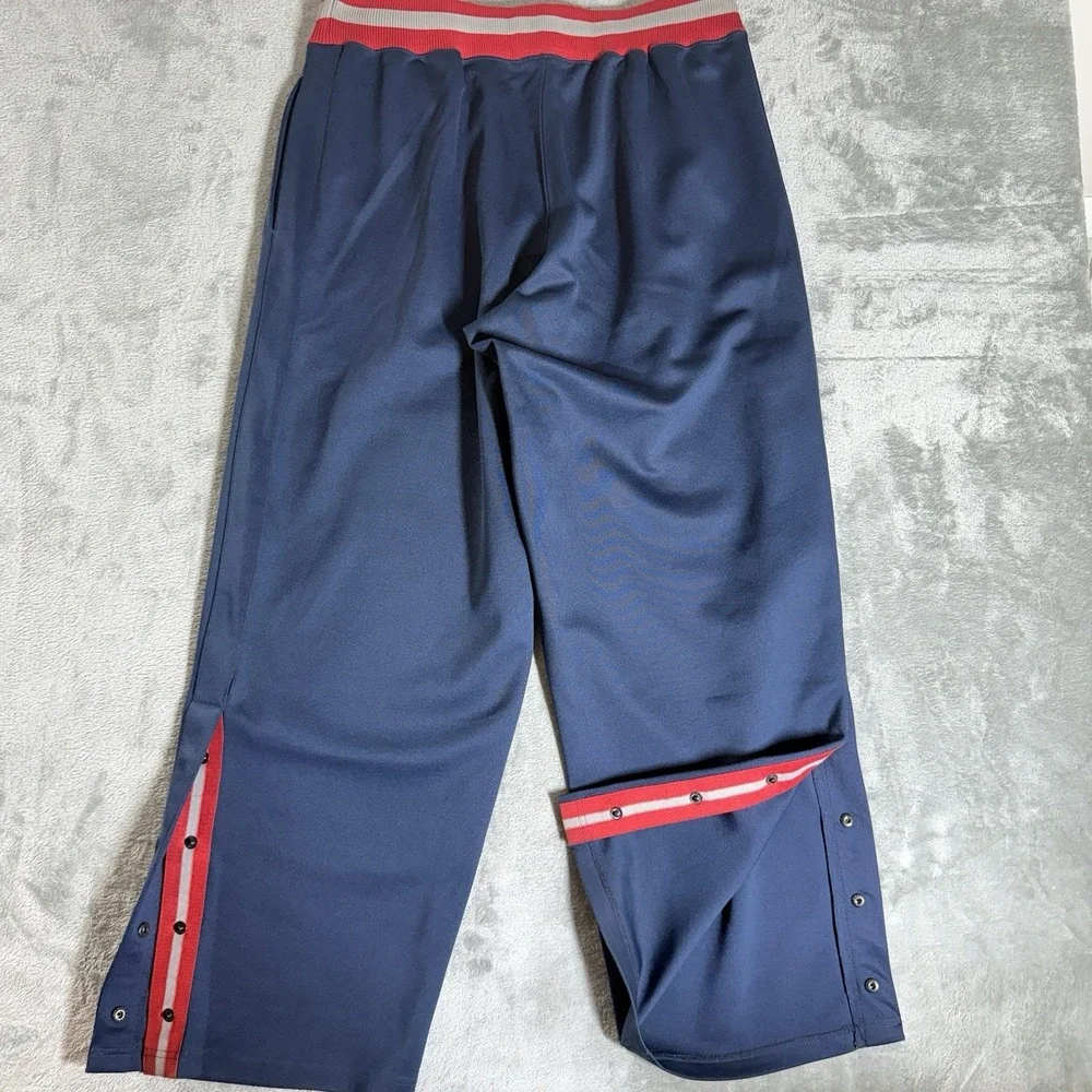 NIKE Team New Jersey Nets Y2K Vintage NBA Warm Up Pants XXL Snap Button Ankle